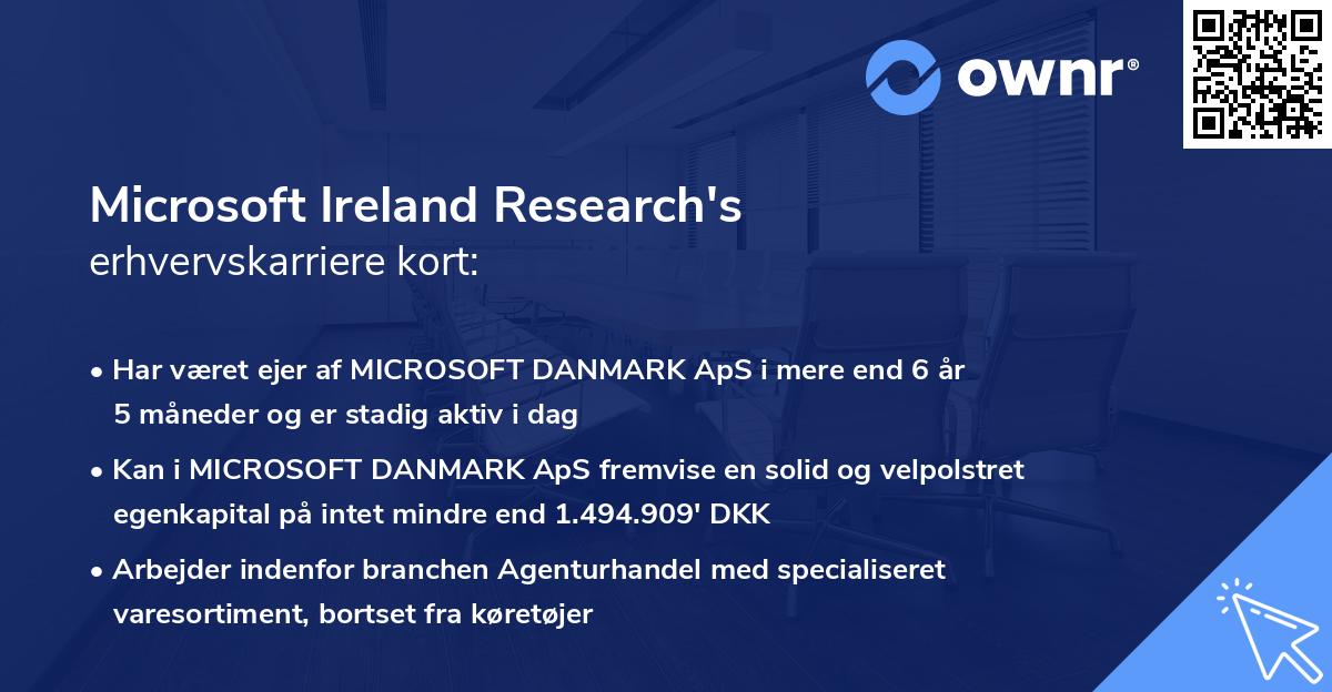 Microsoft Ireland Research's erhvervskarriere kort