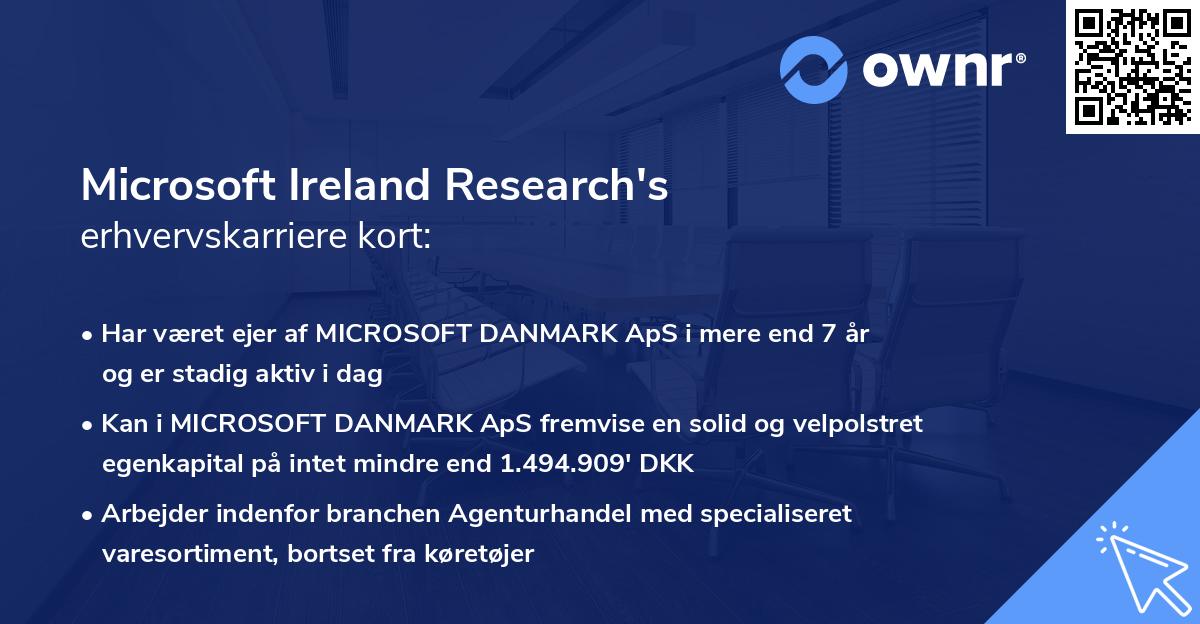 Microsoft Ireland Research's erhvervskarriere kort