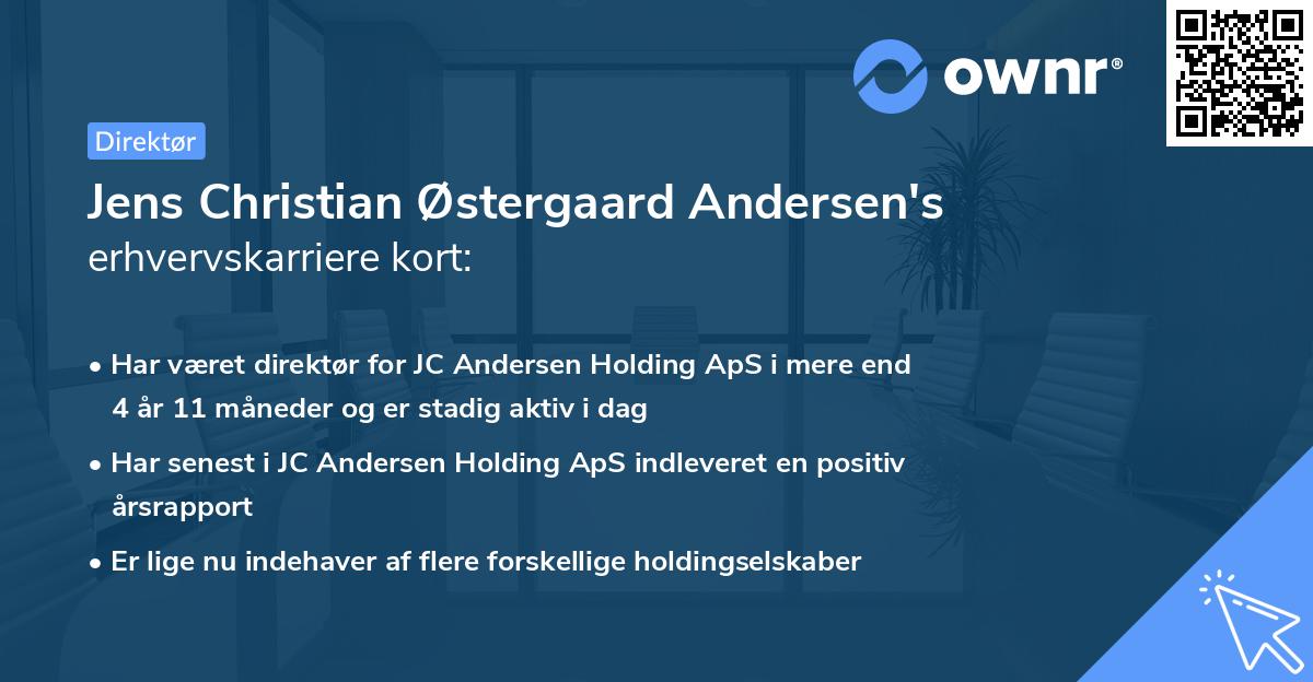 Jens Christian Østergaard Andersen's erhvervskarriere kort