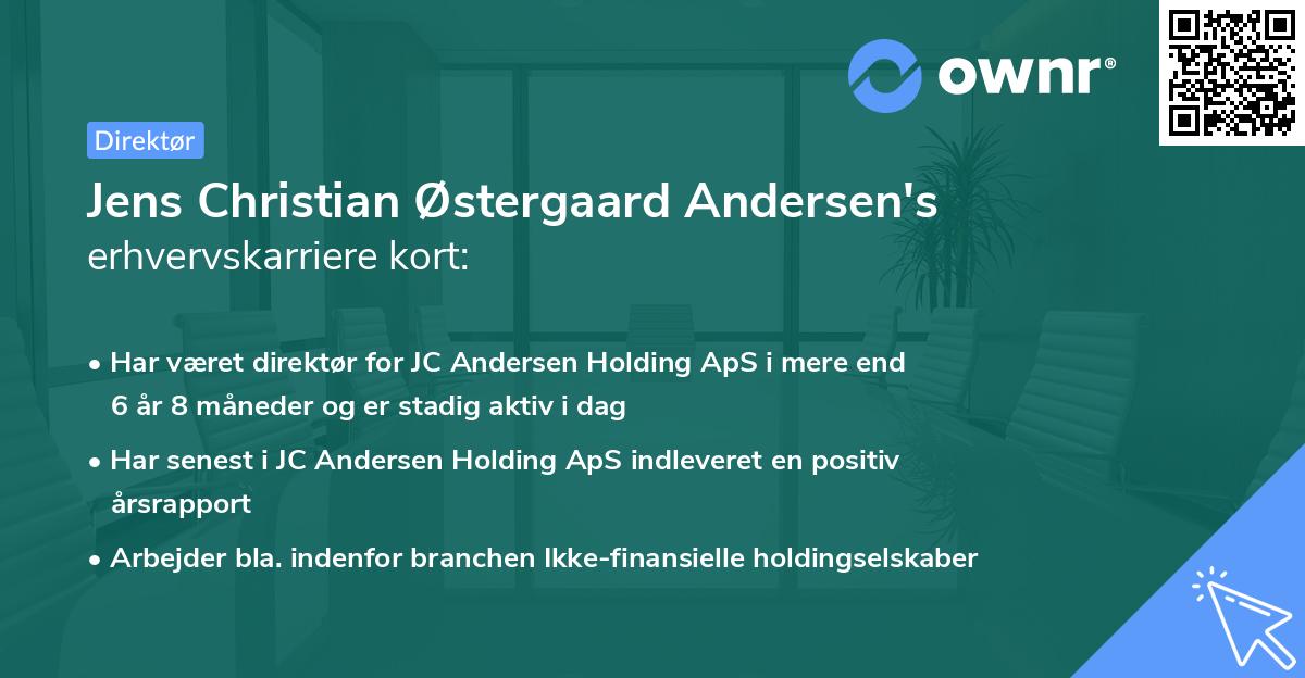 Jens Christian Østergaard Andersen's erhvervskarriere kort
