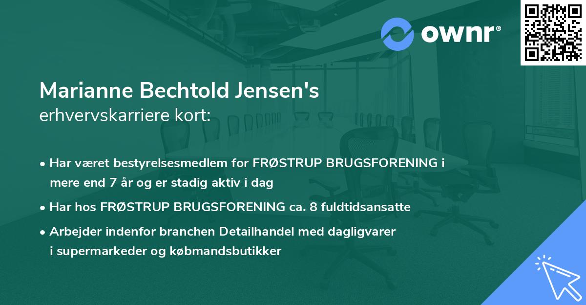 Marianne Bechtold Jensen's erhvervskarriere kort