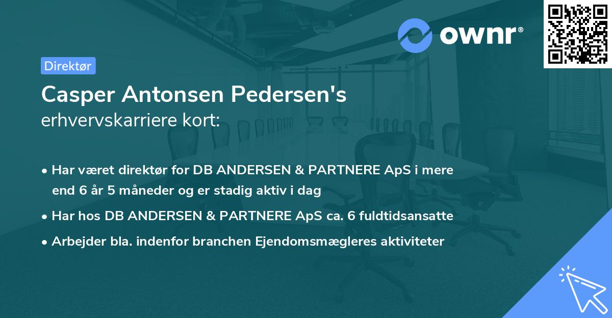 Casper Antonsen Pedersen's erhvervskarriere kort