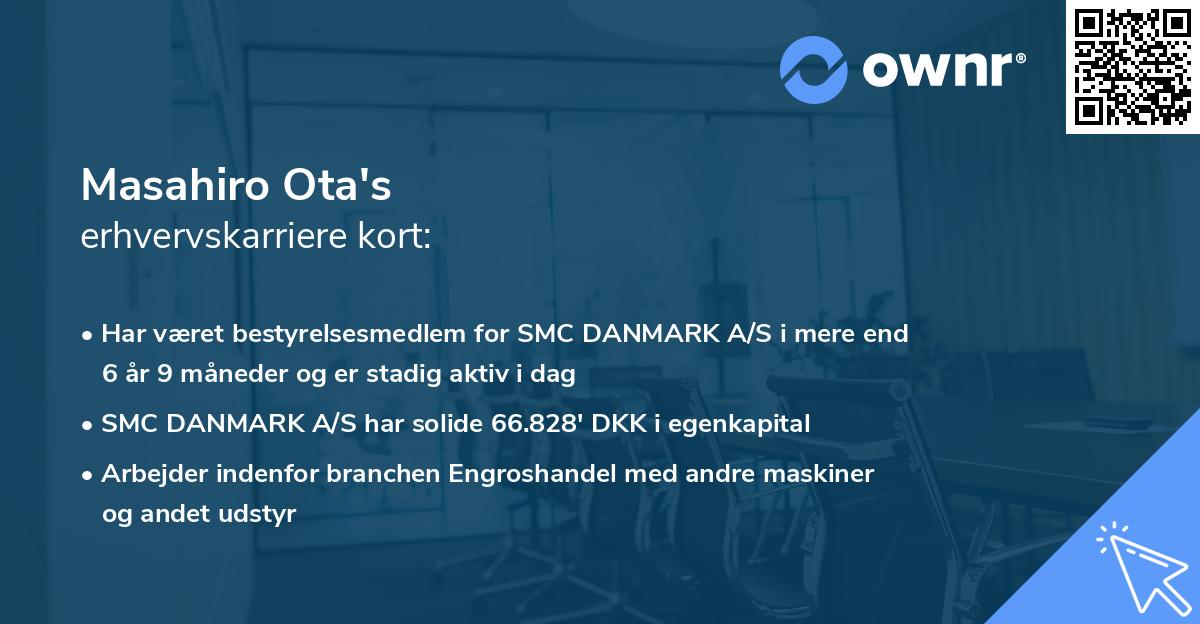 Masahiro Ota's erhvervskarriere kort