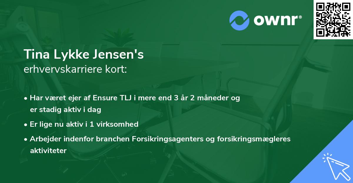 Tina Lykke Jensen's erhvervskarriere kort