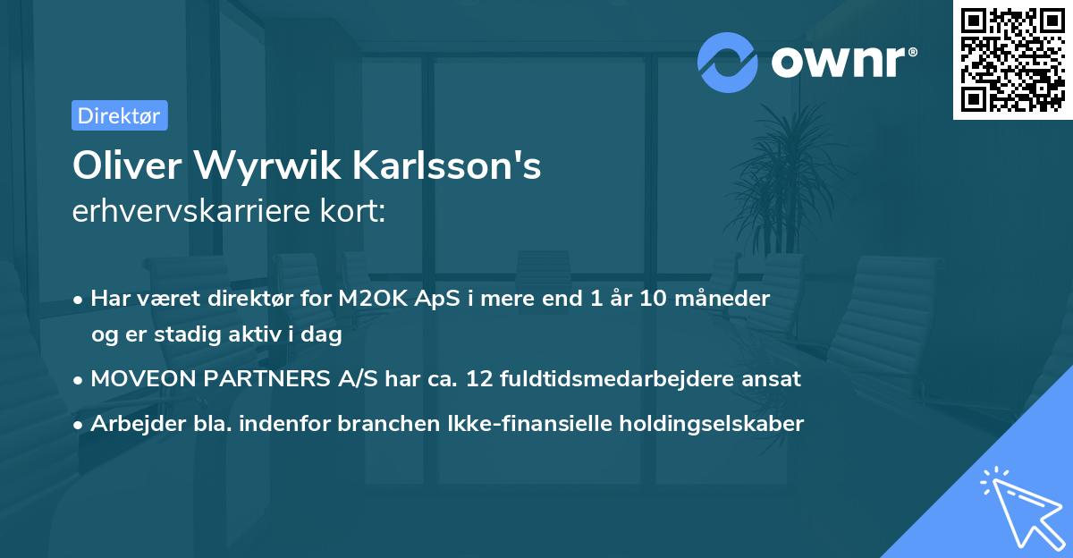 Oliver Wyrwik Karlsson's erhvervskarriere kort