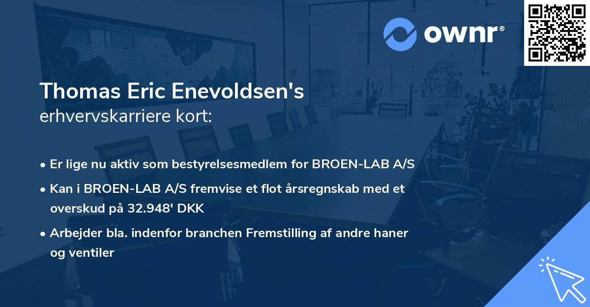 Thomas Eric Enevoldsen's erhvervskarriere kort