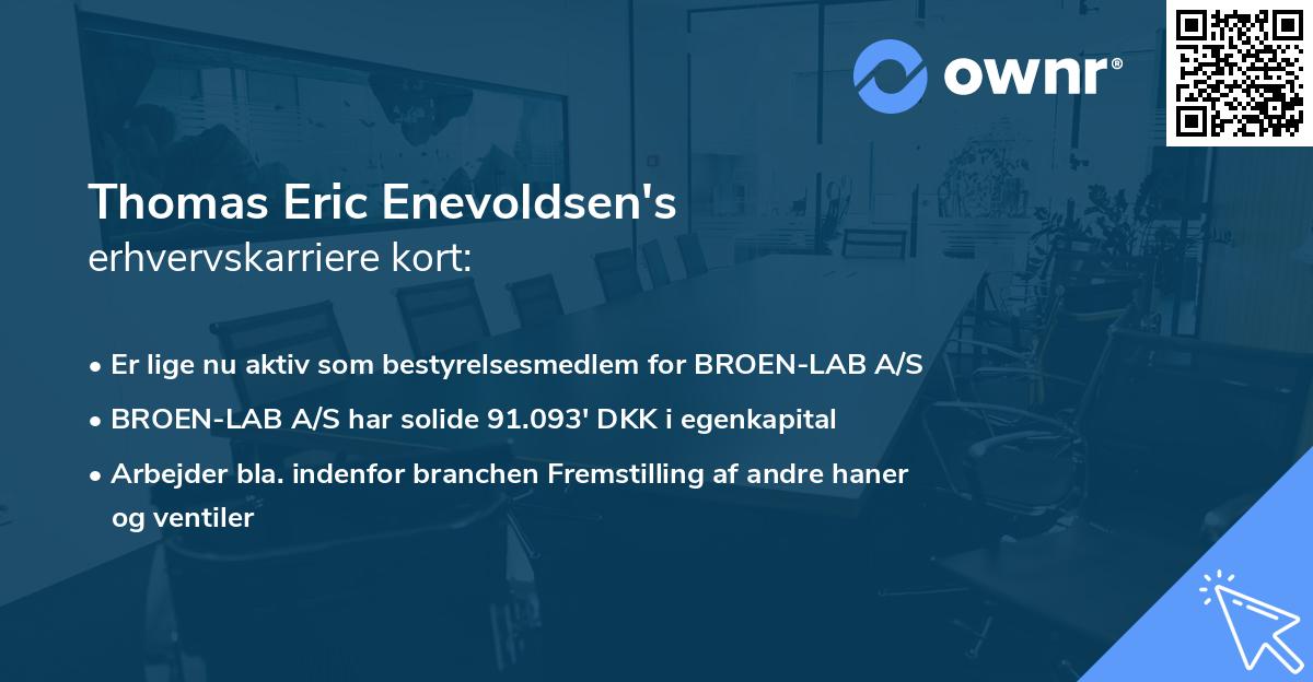 Thomas Eric Enevoldsen's erhvervskarriere kort