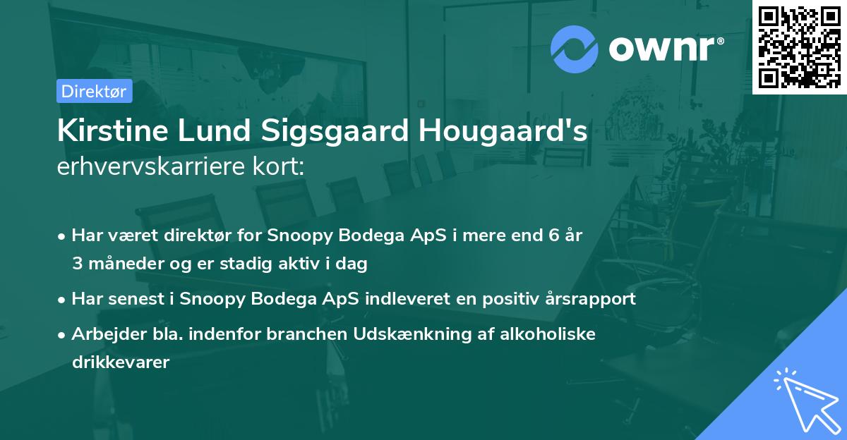 Kirstine Lund Sigsgaard Hougaard's erhvervskarriere kort