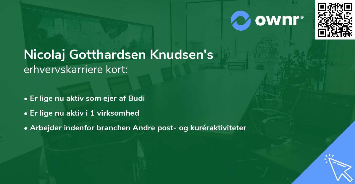 Nicolaj Gotthardsen Knudsen's erhvervskarriere kort