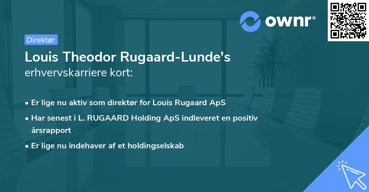 Louis Theodor Rugaard-Lunde's erhvervskarriere kort