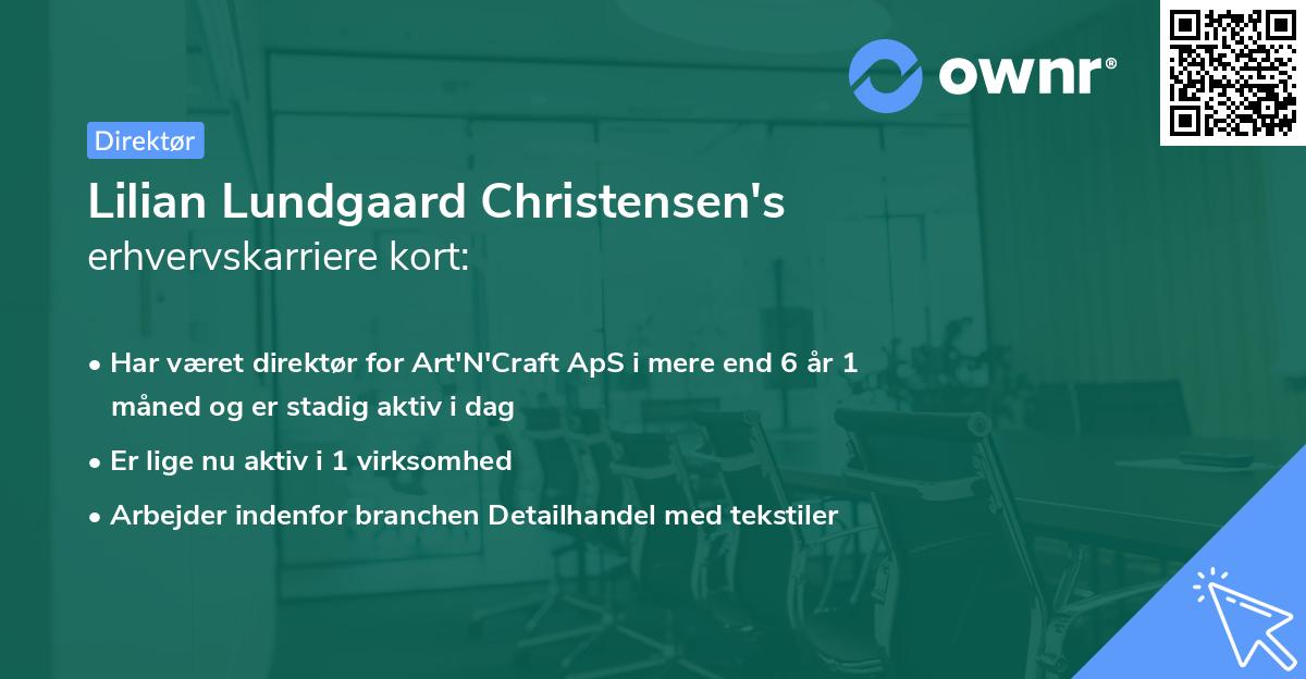 Lilian Lundgaard Christensen's erhvervskarriere kort