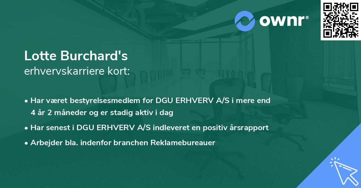 Lotte Burchard's erhvervskarriere kort