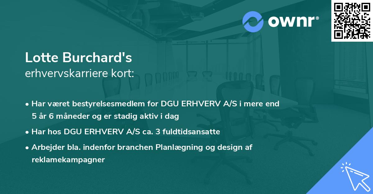 Lotte Burchard's erhvervskarriere kort