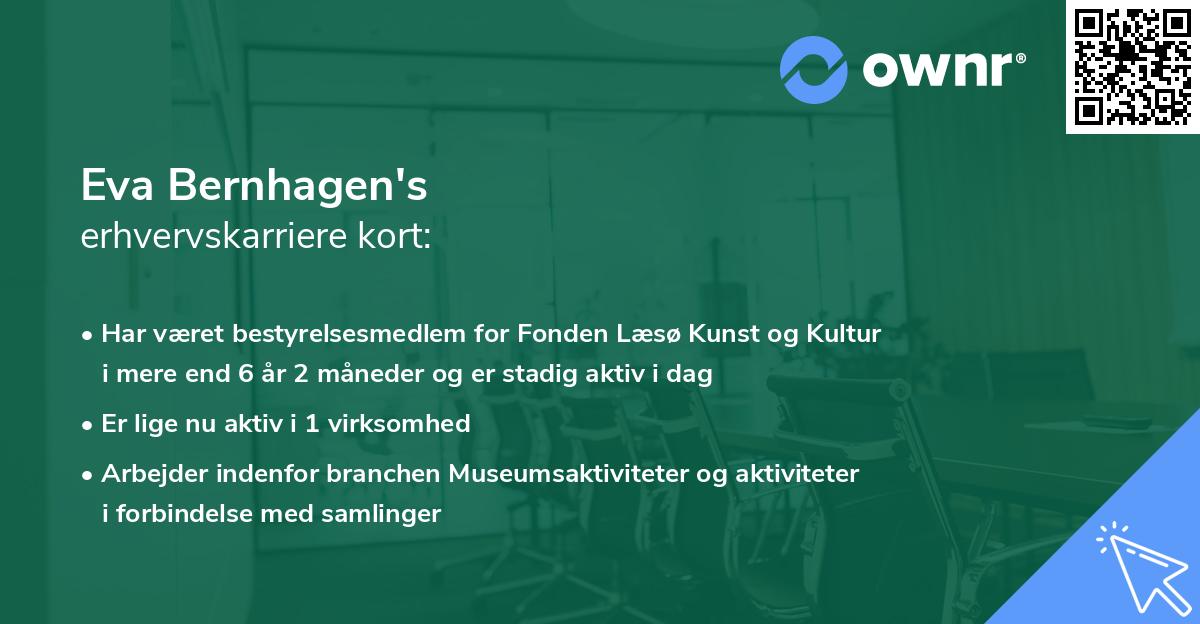 Eva Bernhagen's erhvervskarriere kort
