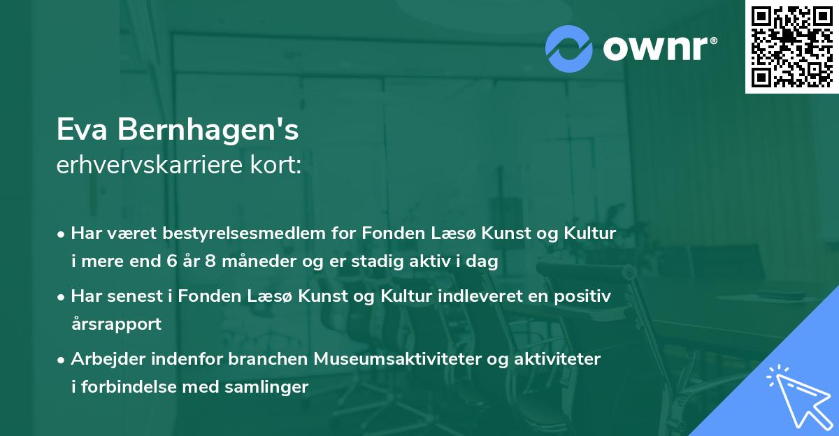 Eva Bernhagen's erhvervskarriere kort