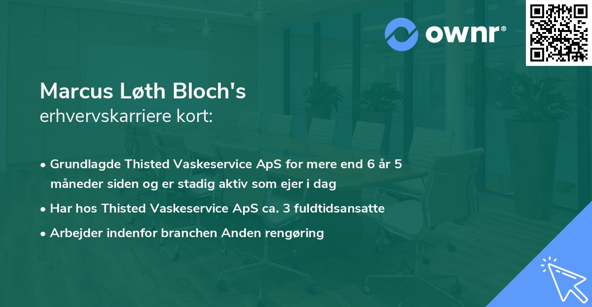 Marcus Løth Bloch's erhvervskarriere kort