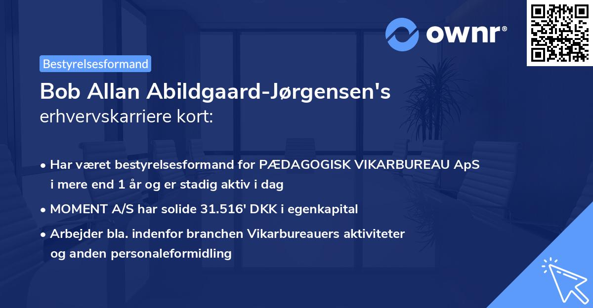 Bob Allan Abildgaard-Jørgensen's erhvervskarriere kort
