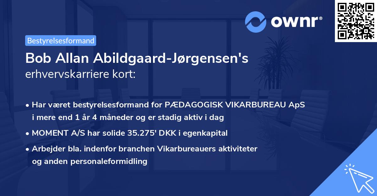 Bob Allan Abildgaard-Jørgensen's erhvervskarriere kort
