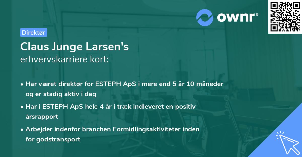 Claus Junge Larsen's erhvervskarriere kort