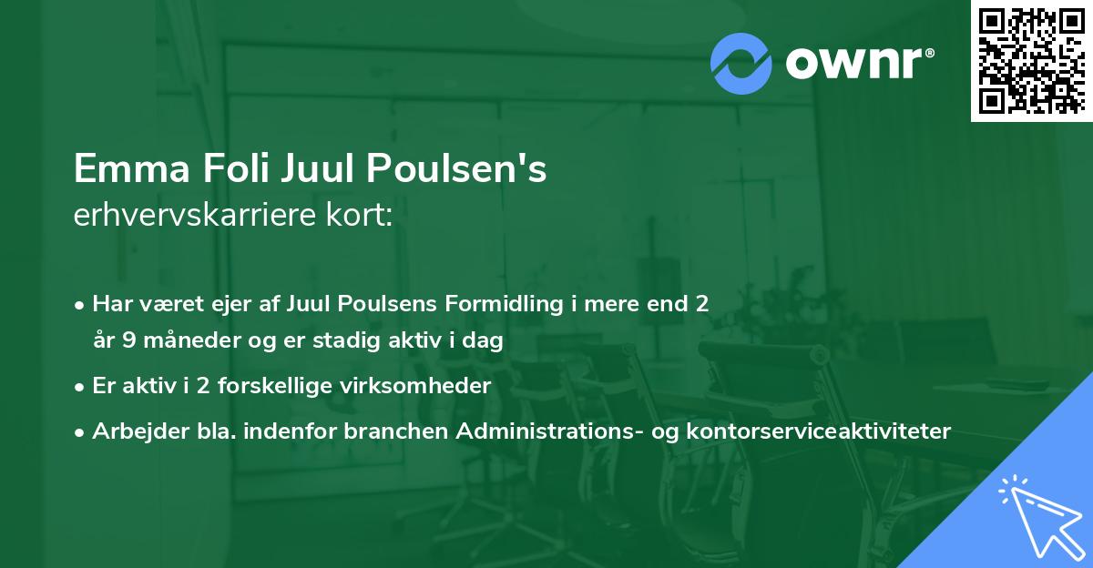 Emma Foli Juul Poulsen's erhvervskarriere kort