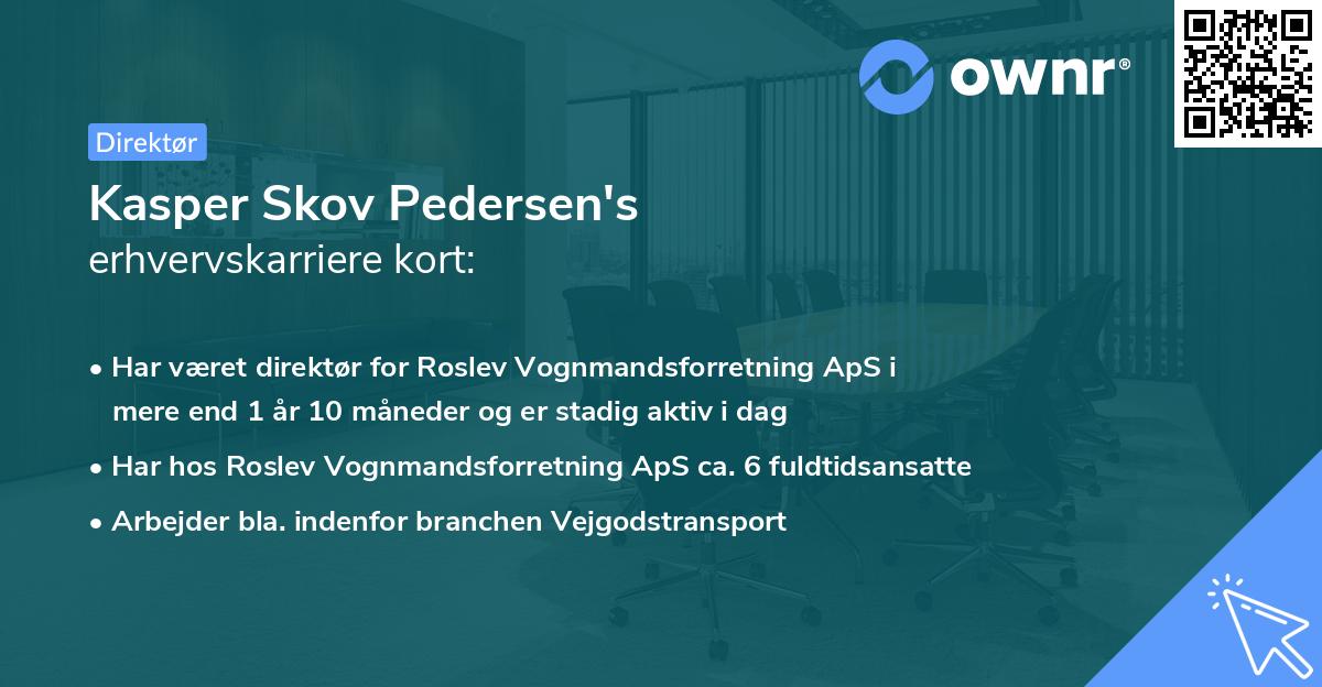 Kasper Skov Pedersen's erhvervskarriere kort