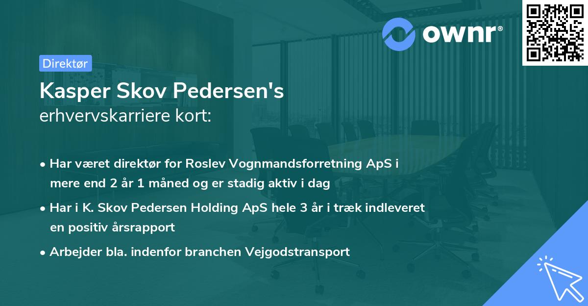 Kasper Skov Pedersen's erhvervskarriere kort