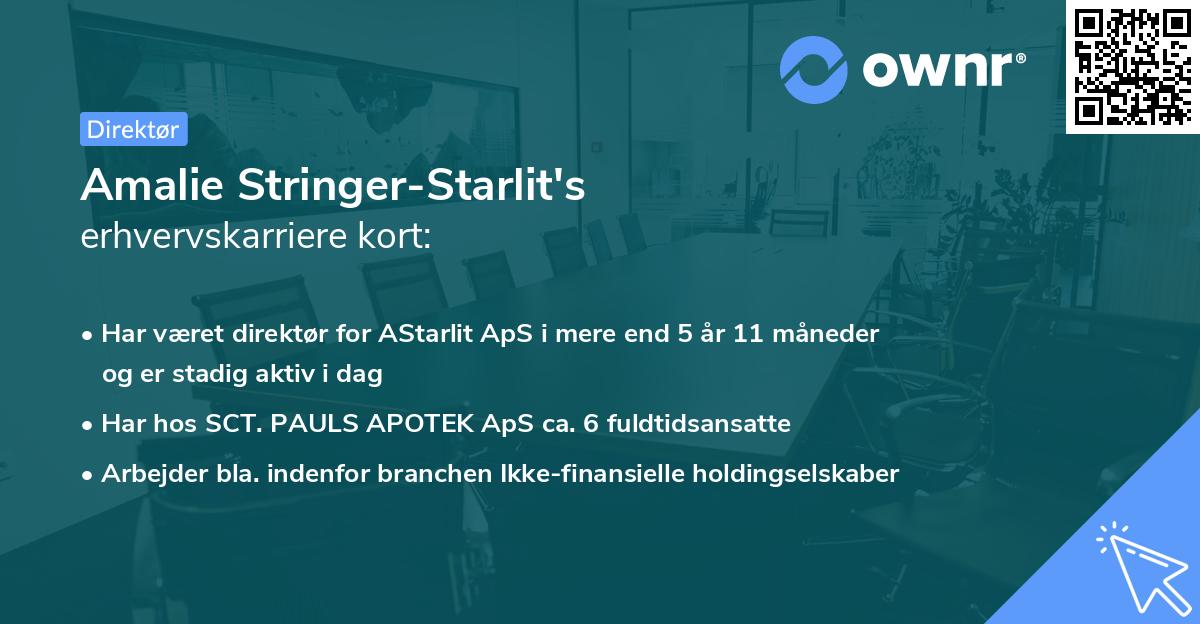 Amalie Stringer-Starlit's erhvervskarriere kort