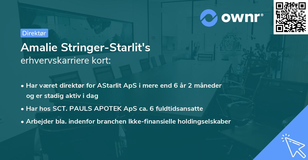 Amalie Stringer-Starlit's erhvervskarriere kort