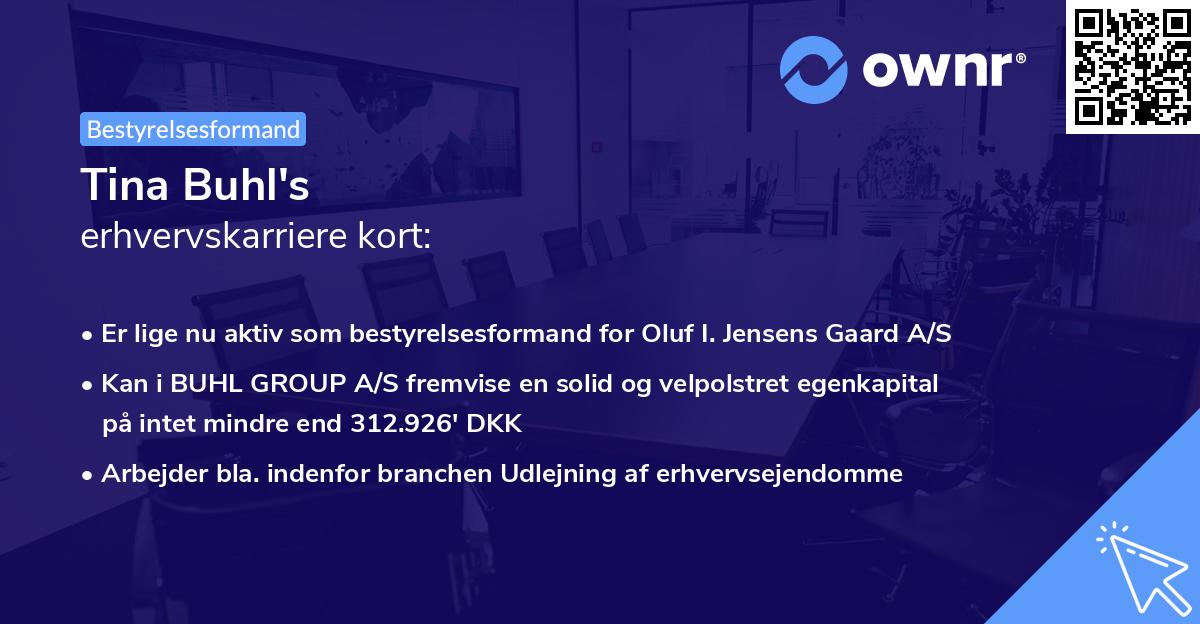 Tina Buhl's erhvervskarriere kort