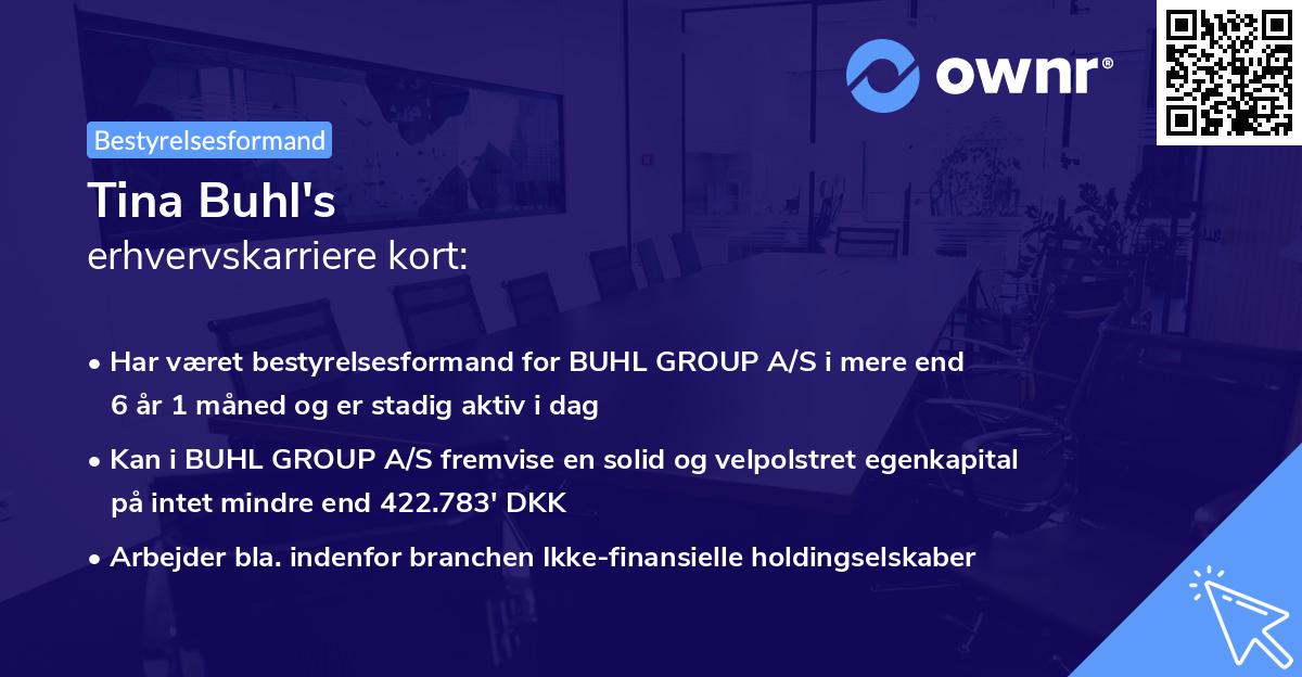 Tina Buhl's erhvervskarriere kort