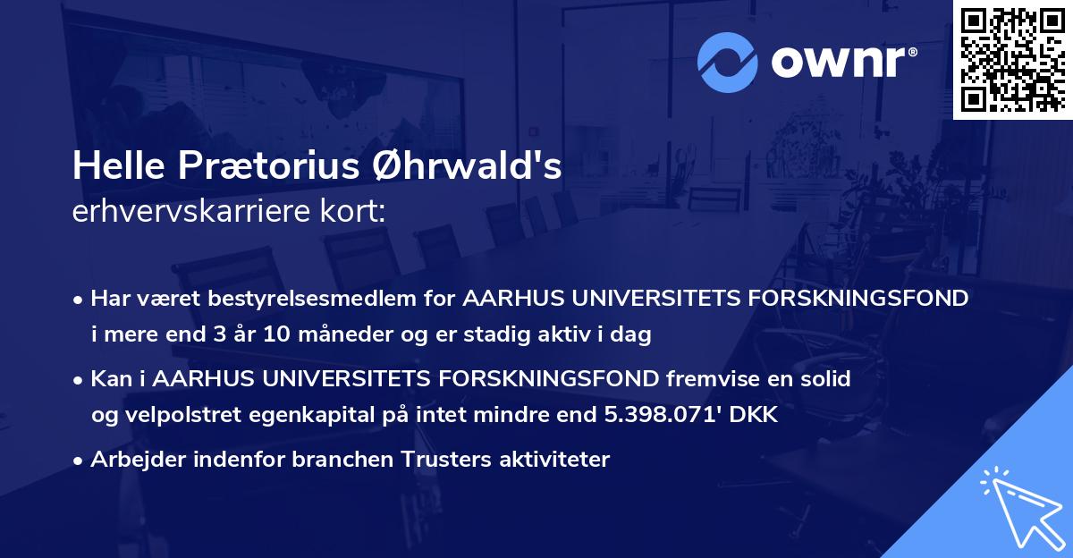 Helle Prætorius Øhrwald's erhvervskarriere kort