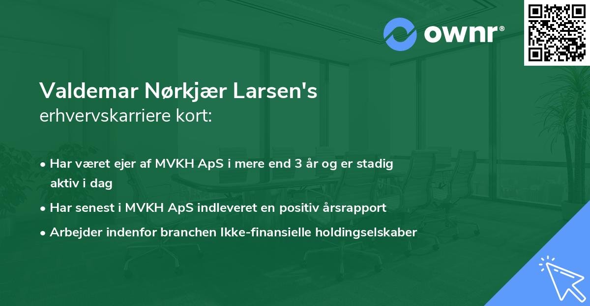 Valdemar Nørkjær Larsen's erhvervskarriere kort