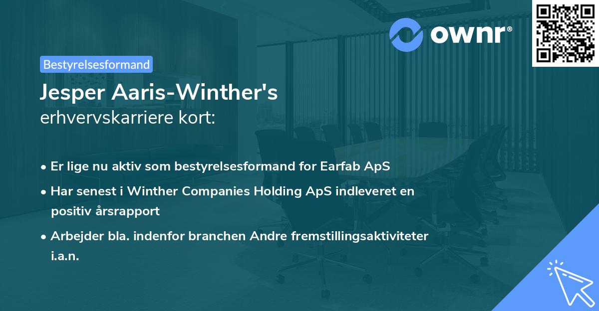Jesper Aaris-Winther's erhvervskarriere kort
