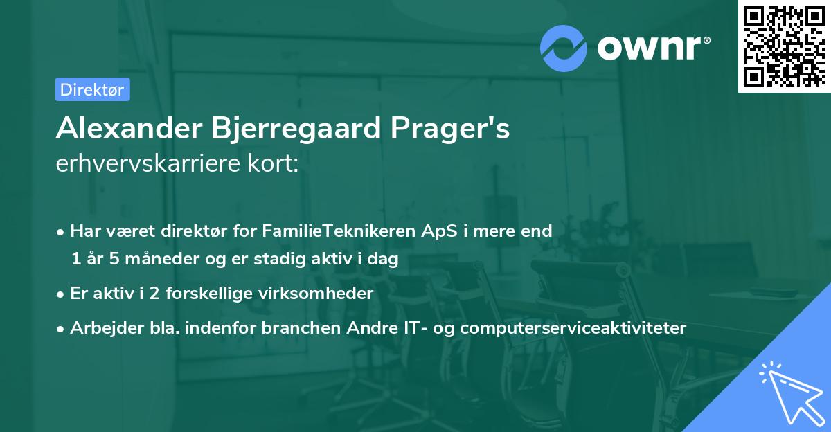 Alexander Bjerregaard Prager's erhvervskarriere kort