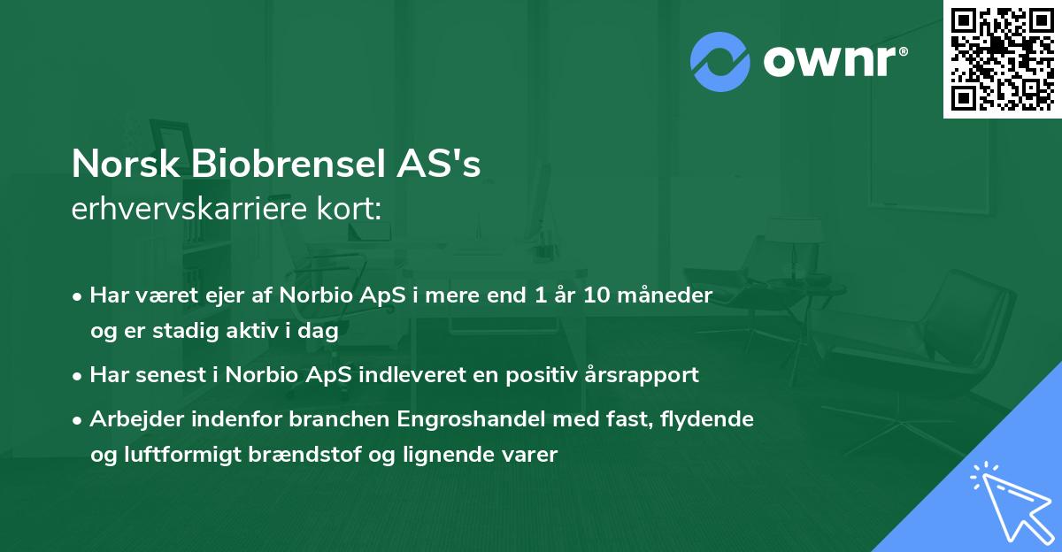 Norsk Biobrensel AS's erhvervskarriere kort