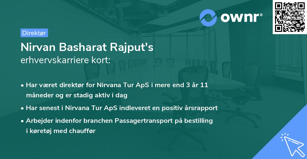 Nirvan Basharat Rajput's erhvervskarriere kort