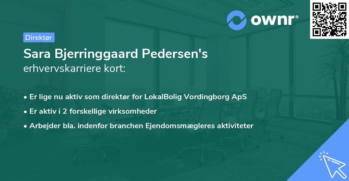 Sara Bjerringgaard Pedersen's erhvervskarriere kort