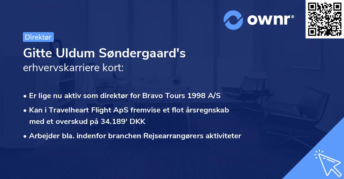 Gitte Uldum Søndergaard's erhvervskarriere kort