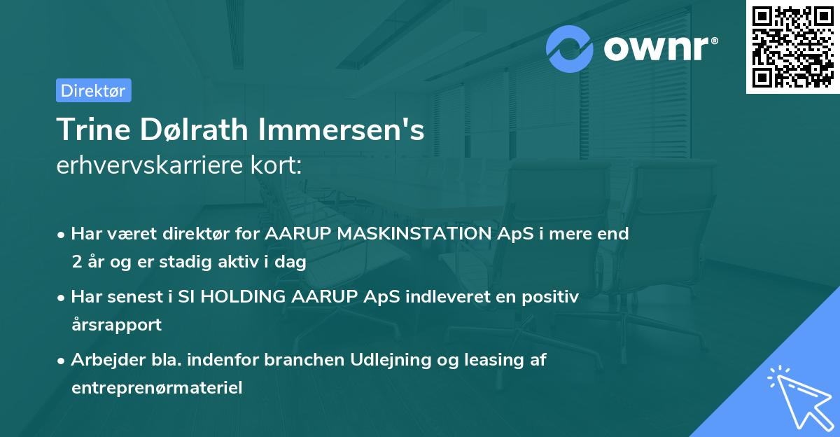 Trine Dølrath Immersen's erhvervskarriere kort