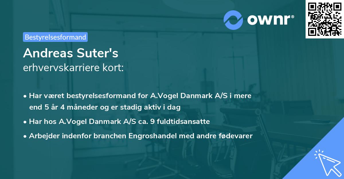 Andreas Suter's erhvervskarriere kort