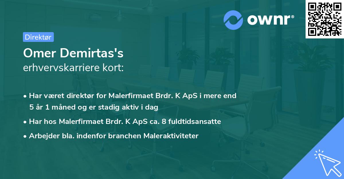 Omer Demirtas's erhvervskarriere kort