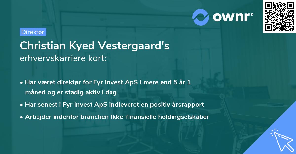 Christian Kyed Vestergaard's erhvervskarriere kort