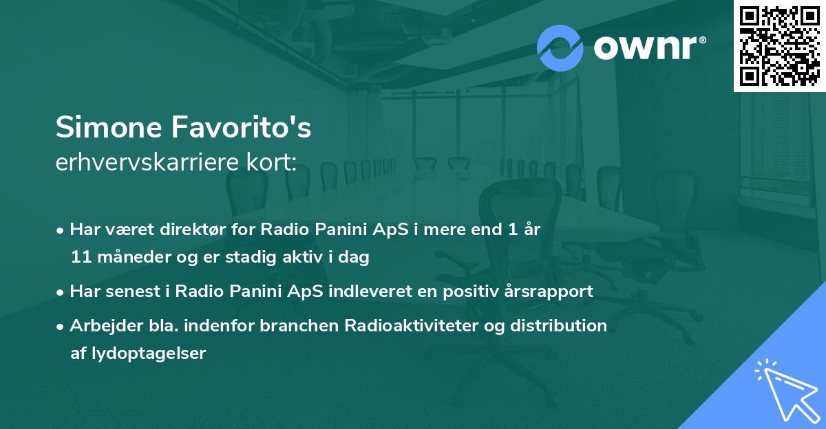 Simone Favorito's erhvervskarriere kort