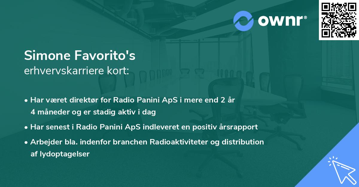 Simone Favorito's erhvervskarriere kort