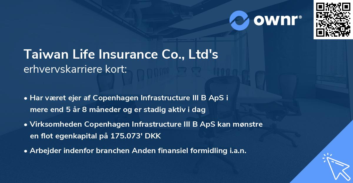 Taiwan Life Insurance Co., Ltd's erhvervskarriere kort