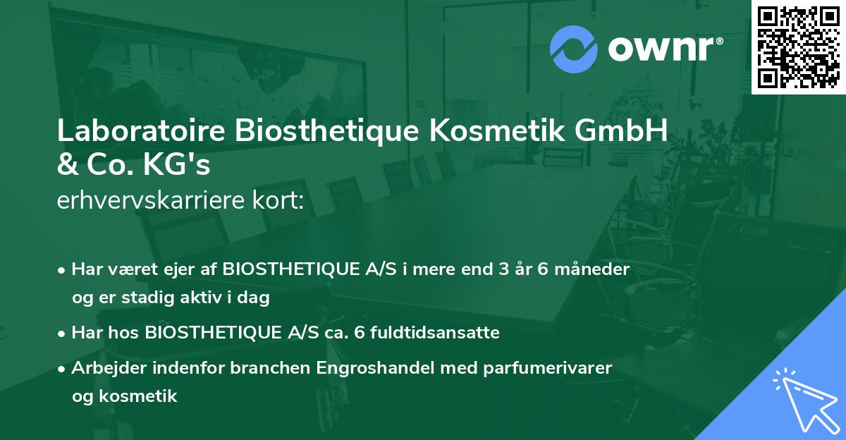 Laboratoire Biosthetique Kosmetik GmbH & Co. KG's erhvervskarriere kort