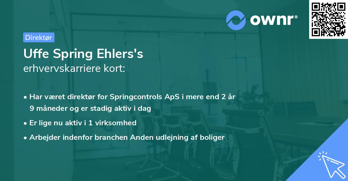 Uffe Spring Ehlers's erhvervskarriere kort