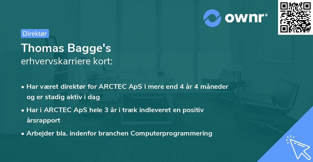 Thomas Bagge's erhvervskarriere kort