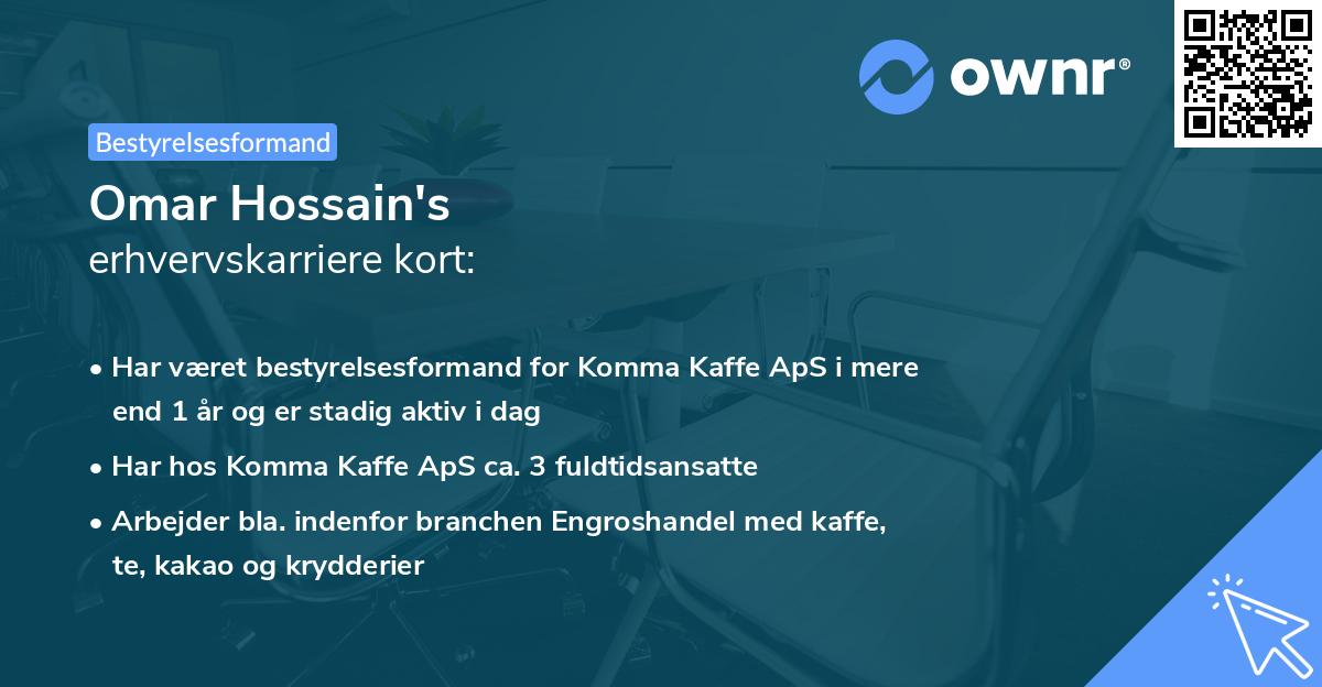 Omar Hossain's erhvervskarriere kort