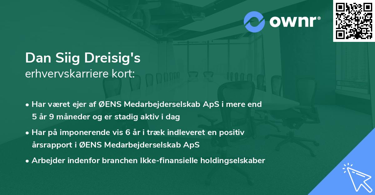 Dan Siig Dreisig's erhvervskarriere kort